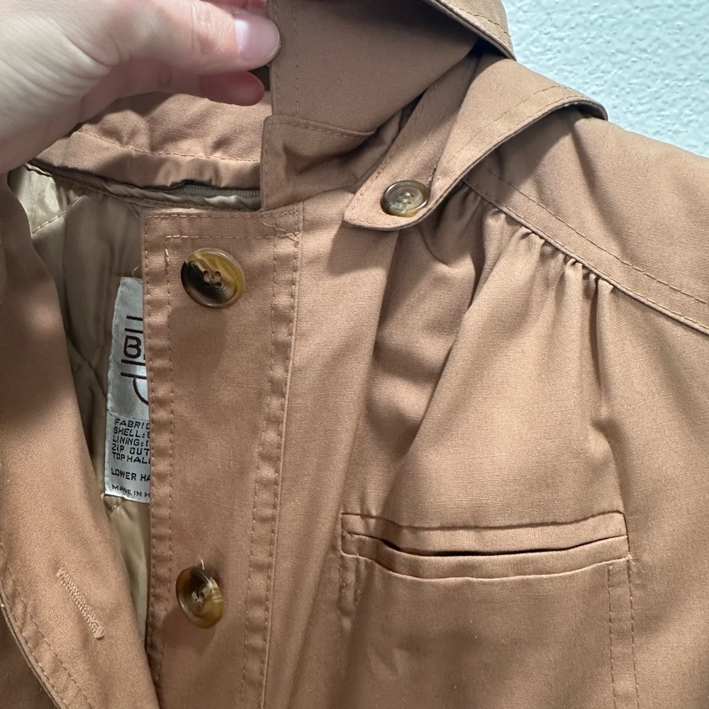 Vintage Nordstrom Brass Plum Trench Coat long jacket fully lined tan brown belt - Picture 3 of 10